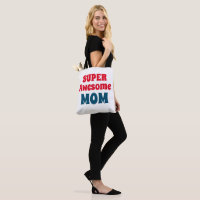 Super Awesome Mum Quote Red and Blue Typography