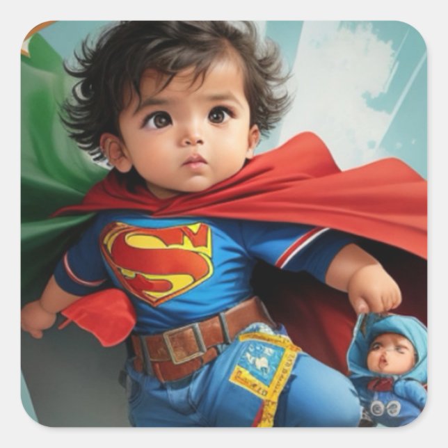 Super Baby 1 Square Sticker (Front)