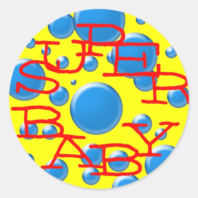 SUPER BABY CLASSIC ROUND STICKER (Front)