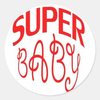 super baby classic round sticker