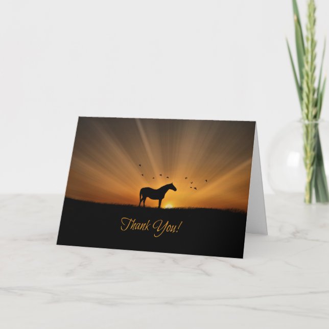 Super Beautiful Horse Thank You Card (Front)
