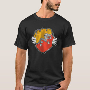 Super Bhutanese Heritage Proud Bhutan Roots Flag T-Shirt