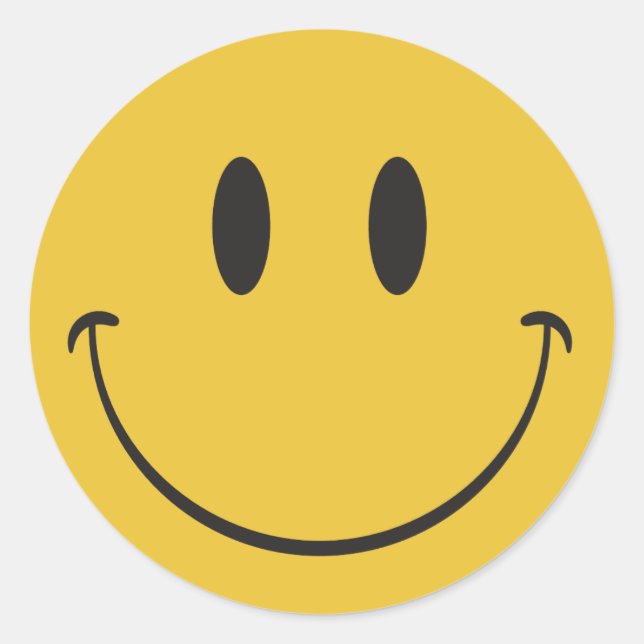 Super big smile happy face Emoji Classic Round Sticker (Front)
