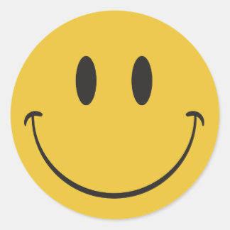 Super big smile happy face Emoji Classic Round Sticker
