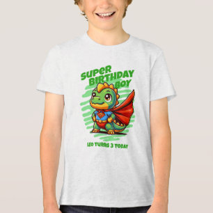 Super Birthday Boy T-Shirt - Custom Name & Age Tri-Blend Shirt