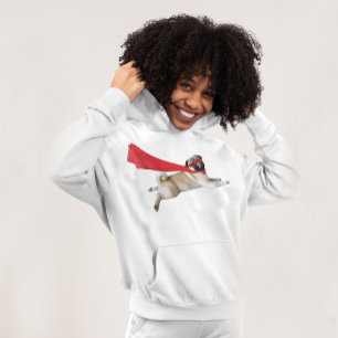 Super Biscuit Flying Pug Dog Dad Mum Hoodie