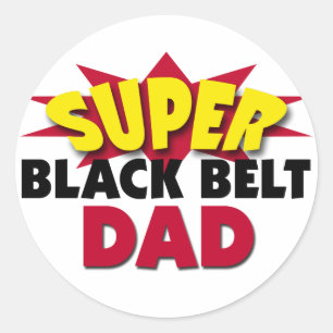 Super Black Belt Dad Classic Round Sticker