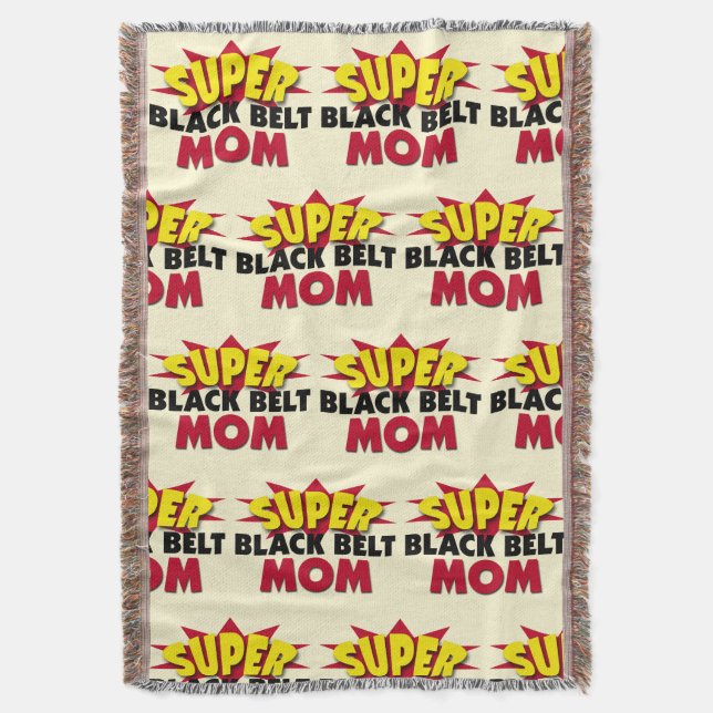 Super Black Belt Mum Throw Blanket (Front Vertical)