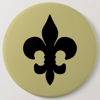 Super Black Fleur de lis 6 Cm Round Badge