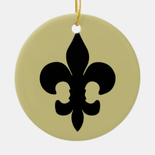 Super Black Fleur de lis Ceramic Tree Decoration