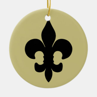 Super Black Fleur de lis Ceramic Tree Decoration