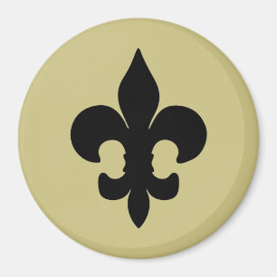 Super Black Fleur de lis Magnet