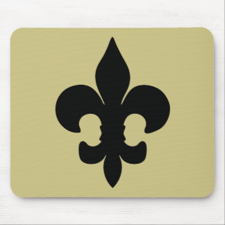 Super Black Fleur de lis Mouse Mat
