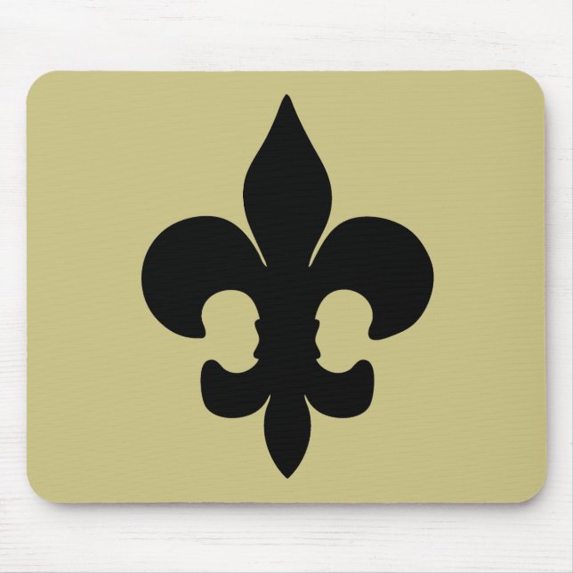Super Black Fleur de lis Mouse Mat (Front)