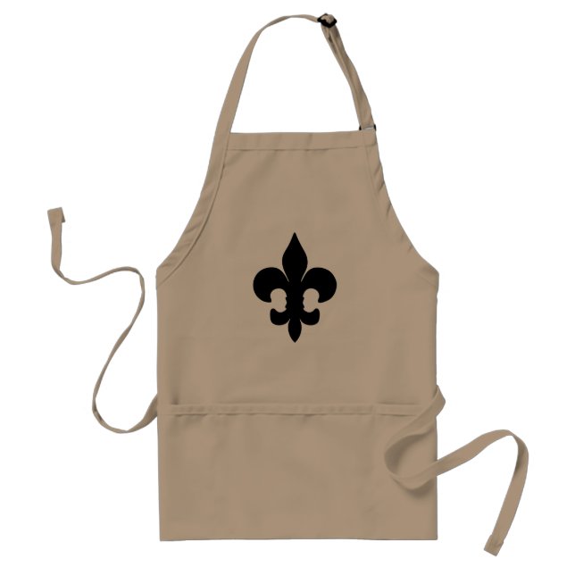 Super Black Fleur de lis Standard Apron (Front)
