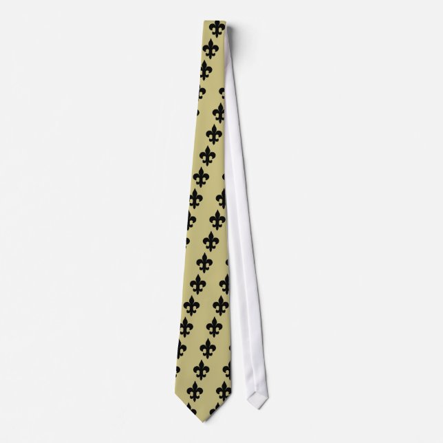 Super Black Fleur de lis Tie (Front)