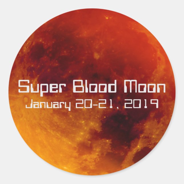 Super Blood Moon Eclipse 2019 Classic Round Sticker (Front)