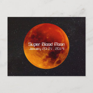 Super Blood Moon Eclipse 2019 Postcard
