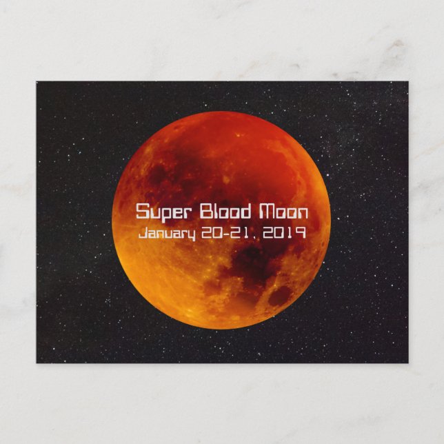 Super Blood Moon Eclipse 2019 Postcard (Front)