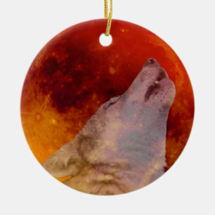 Super Blood Wolf Moon 2019 Ceramic Tree Decoration