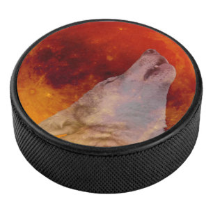 Super Blood Wolf Moon Hockey Puck