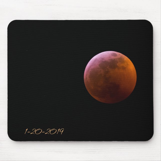 Super, Blood, Wolf Moon - Total Lunar Eclipse Mouse Mat (Front)