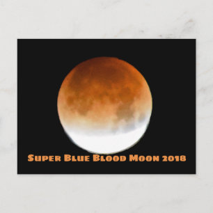 Super Blue Blood Moon 2018 Postcard
