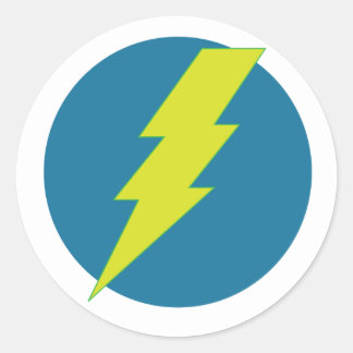 Super Blue Thunderbolt Classic Round Sticker