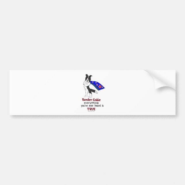 super Border Collie black Bumper Sticker (Front)
