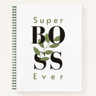 Super Boss Ever minimal style Spiral Notebook