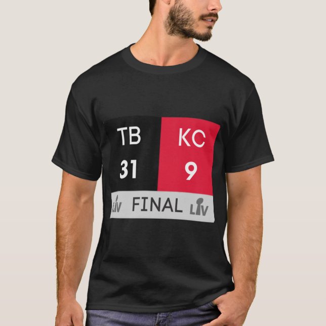 Super Bowl LV 2021 Final Score Tampa Bay Buccaneer T-Shirt (Front)
