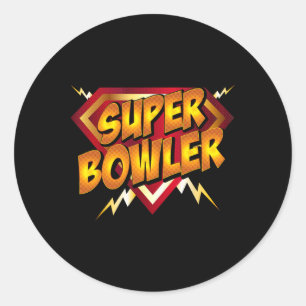 Super Bowler Funny Bowling Gift Idea Classic Round Sticker