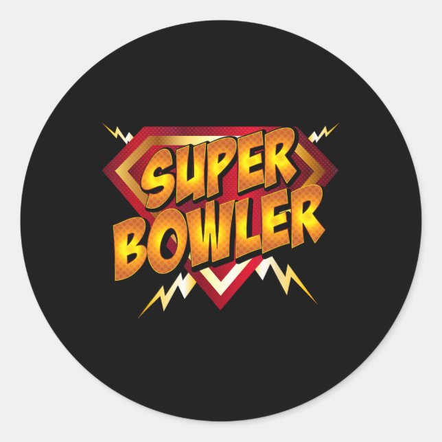 Super Bowler Funny Bowling Gift Idea  Classic Round Sticker (Front)