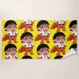 Super Boy Action Hero Beach Towel