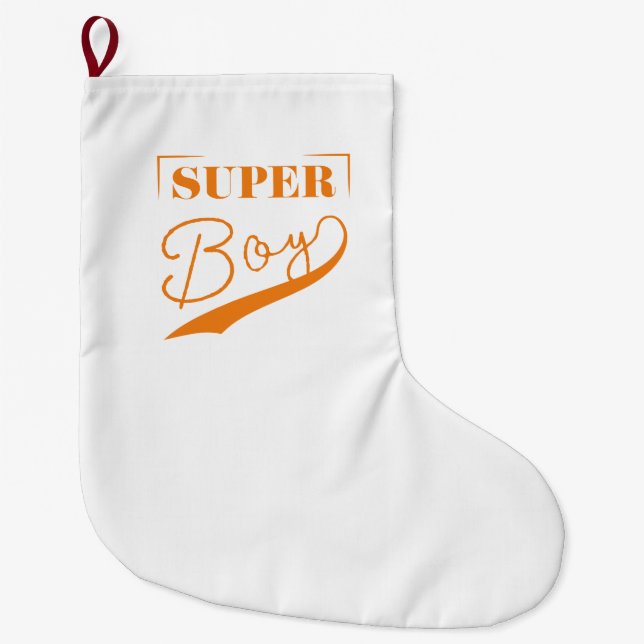 Super Boy Large Christmas Stocking (Front)