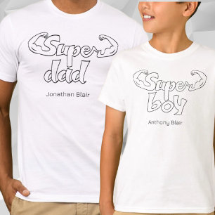 Super Boy Matching Father and Son Kids T-Shirt