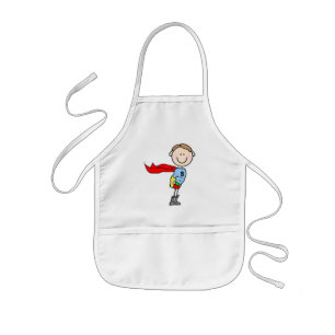 Super Boy Stick Figure Kids Apron