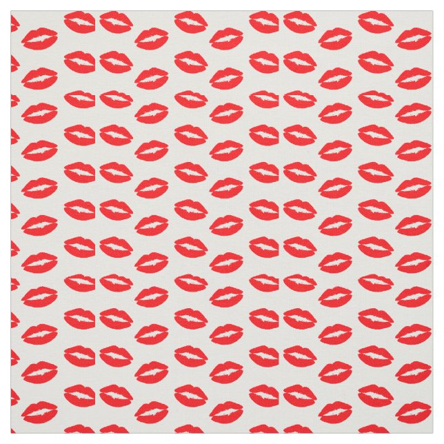 Super Bright Neon Red Lips On White Fabric (Swatch)