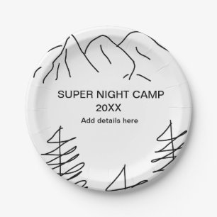 Super camp summer winter add name year travel vacc paper plate