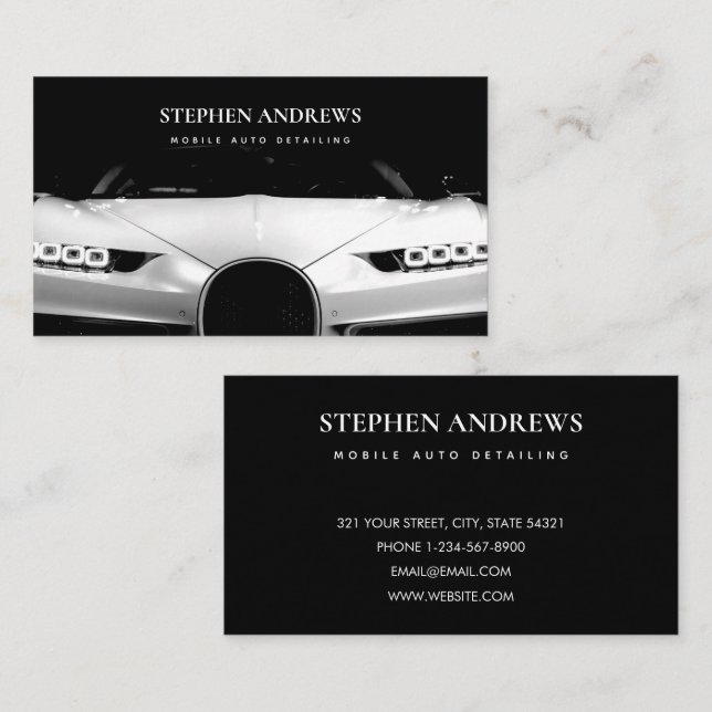 Super Car Auto Detailing Cleaning Auto Repair   Business Card (Front/Back)