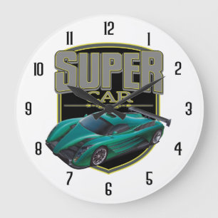 Super Cars Large Clock