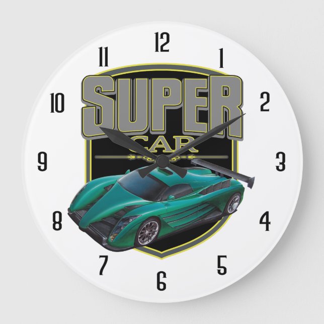 Super Cars Large Clock (Front)