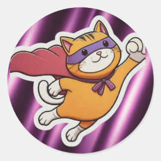 super cat classic round sticker