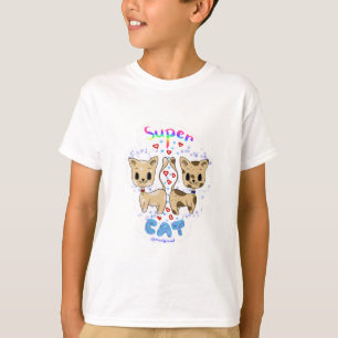 Super Cat Cute Kawaii Cat couple T-Shirt