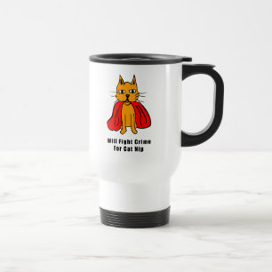 Super Cat Fight Crime For Catnip ( add your name ) Travel Mug