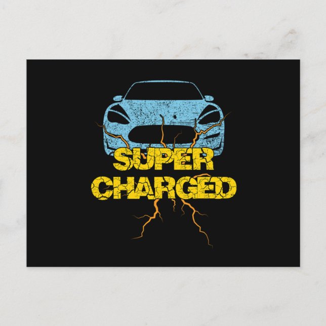 Super Charged Electric Car Automobile Vehicle Gift Postcard (Front)