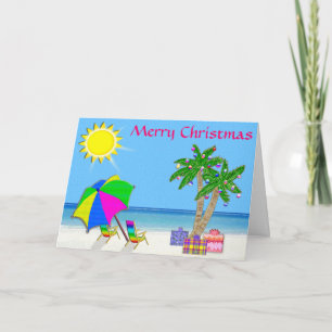 Super Cheery and Pretty Beach Christmas Cards