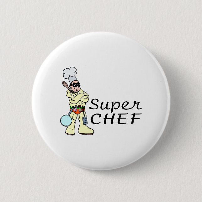 Super Chef 6 Cm Round Badge (Front)