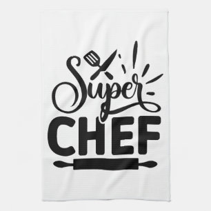 Super Chef Kitchen Apron with Tools Tea Towel
