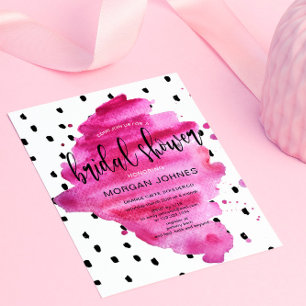 Super Chic Hot Pink Bridal Shower Invitation